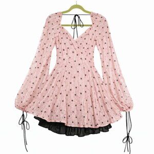 Lucy in the Sky Deborah Pink Daisy Chiffon Fit & Flare Mini Dress S